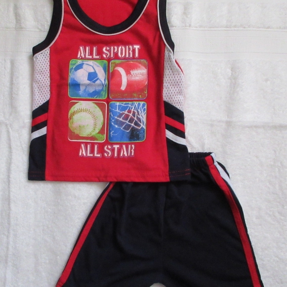 All Sport Kids Tank Top - Red and Black